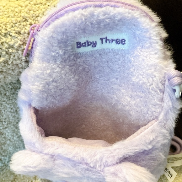 Baby three Purple Plush Baby Three phone Crossbody Bag - Picture 3 of 5